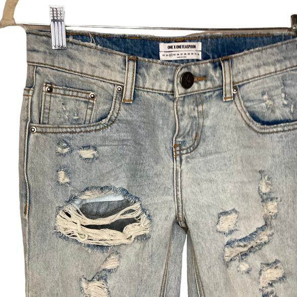 One Teaspoon Free Love Awesome Baggies Ripped Distressed Boyfriend Jeans Size 24 - Picture 15 of 16